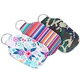 TOGEVAL 3 Stück Schlüsselanhänger aus Neopren mit Metallring 30 ml Tragbarer Handlotionhalter Robust und Praktisch für Alltag und Reisen