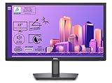 Dell E2222HS 21.5 Zoll Full HD (1920x1080) Monitor, 60Hz, VA, 5ms, höhenverstellbar, Eingebaute Lautsprecher, DisplayPort, HDMI, VGA, 3 Jahre Garantie, Schwarz