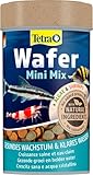 Tetra Wafer Mini Mix - Fischfutter für kleine Bodenfische (z. B. Welse) und Krustentiere, für gesundes Wachstum und Vitalität, 100 ml Dose