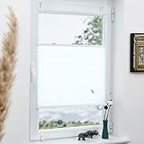 Plisees ohne Bohren Blickdicht 120x40cm(LxB) Weiß Plissee Klemmfix Faltrollo mit Klemmträger Sonnenschutz UV-Schutz Plisseerollo Jalousie für Fenster ohne Bohren