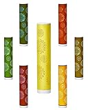 Northpoint LED Lichtsäule Stehlampe mit samtiger Textil Oberfläche und Stanzmuster Höhe ca. 64cm RGB und warmweißes Licht stufenlos dimmbar (Gelb Pusteblume)