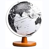 CCYENG 3D-Stereo-Englisch-Leuchtglobus mit Holzrahmen, LED-Weltkugel für Kinder und Erwachsene, 7,8 Zoll, für Zuhause, Büro