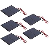 5 Stück Kleine Solarmodule, DC 5,5 V Solarstrommodul, Polysilizium-Solarzellen-Lademodul, Solar-DIY-System-Kits Mit 30 Cm Kabel, Für Den Industriellen Außenbereich