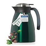 Blumtal Thermoskanne 1l - BPA-freie Teekanne mit Quick Tip Verschluss - auslaufsichere Kaffeekanne thermo für langanhaltende Isolation - Isolierkanne 1l - Thermoskannen - Kaffee Thermoskanne in Grün