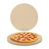 Unicook Pizzastein Rund für Gasgrill, 26cm Steinplatte für Backofen, persönliche Größe Cordierit Backstein, Passend zum Backen von Knuspriger Pizza, Brot, Keksen