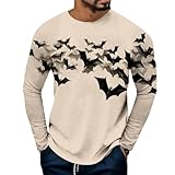 Langarmshirts Für Herren Herbst Einfarbigt-Shirts Für Herren Langarm Druck Einfachheit Casual T-Shirt Herren Rundhals Longsleeve T-Shirt All-Match Herren BS-3-1 L