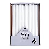pajoma® Stabkerzen Weiß 50 Stück | Höhe 25 cm, Brenndauer ca. 7 Stunden | Duftfrei, vielseitig einsetzbar für Kerzenhalter, Deko & festliche Anlässe