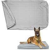 Exquilnova Bezüge für Hundebetten, Ersatz Bezug für Hundebett, Wasserdicht und Abnehmbarer Bezug für Hundekissen mit Reißverschluss für Hundematte Hundematratze Hundesofa, Nur Bezugsdeckel (Grau, M)