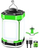 Campinglampe, LED Camping Laterne USB Wiederaufladbare, 5 Lichtmodi & 15%-100% Dimmung, 60 Superhelle LEDs, 25 + Stunden, Multifunktionale Wasserdichte Lampe für Camping, Notfall, Zelt, Angeln, Reisen