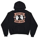Just One More Game Unisex Oversize-Kapuzenpullover aus schwerer Baumwollmischung, Schwarz, Schwarz , XL Plus