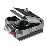 Leaplumin Kamera Schnellwechselplatten Kit – Arca Swiss Kompatible Aluminium Schnellwechselplatte mit Doppelsicherung & Auto-Lock Schnellverschluss – QR Klemme für DSLR, Stativ & Videokamera