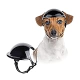 NAMSAN Haustierhelm Coole Motorrad Hundehelm aus Acrylnitril Butadien Styrol Kein Druck Auf das Ohr Einstellbar Hundehüte Kopfschutz Hundeschutzhelm für Radfahren Outdoor-Aktivitäten (Schwarz)