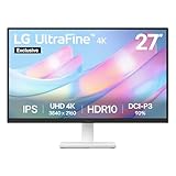 LG Ultrafine 4K Monitor 27US50Z-W (exkl.) - 4K UHD IPS 27 Zoll, 60Hz, 5ms, DCI-P3 90%, 10bit, HDR10, Flicker Safe & Reader Mode, Smart Energy Saving, Neigungseinstellung, DP1.4, HDMI, Weiß