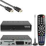 Medialink Head Black Hawk Z Full HD DVB-T2 Receiver mit DVB-T Antenne (1080p, H.265, HDMI, USB2.0, SCART, Terrestrisch, 10-Bit Unterstützung)