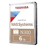 TOSHIBA N300 6TB Interne NAS-Festplatte, 3,5'' SATA HDD, 7200 RPM, 24/7 Betrieb, unterstützt 1-8 Baysysteme, 128MB Cache, 180TB/Jahr Arbeitslast, 3 Jahre Garantie (HDEX01SZNA51F)