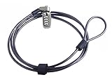 CaLeQi Kombination Security Lock Kabel für Notebook Laptop PC Computer-LCD-Monitor - 2 m Kabel schwarz (1pcs)