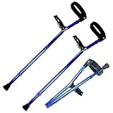 Unterarmgehstützen, verstellbar, leicht, Aluminium, zusammenklappbar, mit schwenkbarer geschlossener Manschette und ergonomischen Komfortgriffen, 1 Paar