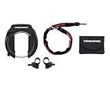 TRELOCK Rahmenschloss RS 351 + Einsteckkette ZR 355 – Set mit Tasche – Fahrradschloss mit Plug-in-Kette – Sicherheitslevel 9 – Länge 100 cm, Schwarz