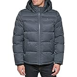 Tommy Hilfiger Herren Daunenalternative Daunenjacke mit Kapuze (Standard und Big & Tall) Daunenoberbekleidung, Marineblau (Heather Navy), L
