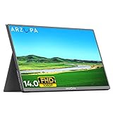 ARZOPA Portable Monitor, 14 Zoll Tragbarer Monitor, 1920x1080 Full HD, 100% SRGB IPS Externer Mobiler Bildschirm mit HDMI/Typ-C/USB-C, für Laptop/PC/Mac/PS5/Xbox/Telefon-Silber (14)