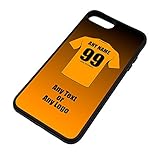 UNIGIFT Wolverhampton Schutzhülle für iPhone 8 (Schwarz, Fußballclub-Design), personalisierbar, personalisierbar