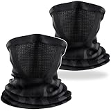 ENONEO Schlauchschal Mundschutz Halstuch Herren Damen Atmungsaktiv Gesichtsmaske Radsport Elastisch Fahrrad Schal Winddicht Ski Sturmhaube Motorrad Nackenwärmer Sport Laufen (Grau 2pc)