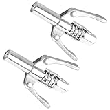 Greluma 2 Stk Doppelgriff an Fettpressenkupplungen, aufsteckbare Fettdüsenspitzen, kompatibel mit 1/8' NPT Anschlüssen