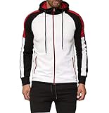 UMore Herren Sweatjacke Kapuzenjacke Hoodie mit Kapuze und Reißverschluss Herren Sweatshirt Pullover Hoodie Basic Baumwolle Sweater
