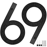 Hausnummer Schwarz, 20cm Hausnummern Groß, Schwebender Hausnummernschild, Straßennummer Türnummer aus ABS Kunststoff in 3D Effekt für Bürotüren, Briefkästen, Garagen (Ziffer 6/9)