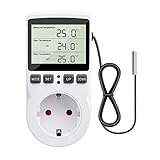 diymore Temperaturregler Steckdose 230V mit Fühler Digital...