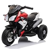 LALAHO Elektro Motorrad Kinder Elektromotorrad Kindermotorrad Kinderfahrzeug, 6 V 7 Ah Elektro-Dreirad für Kinder von 3–6 Jahren (Rot)