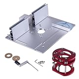 SUKITMISO Router Lift, Frästisch für Oberfräsen Tisch mit Set 3 Frästisch Einlegeplatten, Oberfräsentisch, Maximum Lift 51mm, TischfräSe zum Nuten Zapfenschneiden BesäUmen und Anfasen