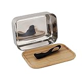 NVNVNMM Lunchbox Holzdeckel-Lunchbox / 304 Edelstahl/einfacher japanischer Stil/Bento-Lunchbox/Square Bambus-Deckel Sushi-Box
