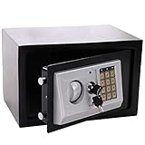 Panorama24 Tresor Safe mit Elektronik-Zahlenschloss 31x20x20cm LED-Anzeige Stahlbolzen, schwarz, inkl. 4 Batterien, Möbeltresor Wandtresor Wandsafe Home