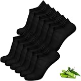 Briyat Sportsocken 39-42 Bambus Socken Damen Sneaker Socken Damen 35-38 Weiche Atmungsaktive Kurzsocken 6 Paar Für Alltag und Sport Geschenkidee schwarz*6 35-38