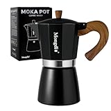 Espressokocher für den Herd, Mokkakanne, kubanische Kaffeemaschine, Herdplatte, italienischer Espresso, Greca-Kaffeemaschine, Brauer, Perkolator, 9 Espressotassen, 425 ml, Schwarz
