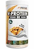 Vegan Protein – Zimt-Flakes - V-Protein 8K Blend - unglaublich lecker & cremig - mit Protein aus Sonnenblume, Reis, Erbse, Hanf, Kürbis uvm. - pflanzliches Proteinpulver mit 79% Eiweiß