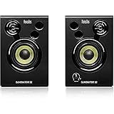 Hercules DJSpeaker 32 Party - 2 x 15 Watt RMS Aktive Monitor Lautsprecher mit eingebauten Lichteffekten, Schwarz