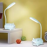 Delamiya Schreibtischlampe Kinder, LED Katzen Tischlampe mit...