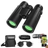 Usogood 10x42 Fernglas für Erwachsene HD Kompaktes Fernglas, Wasserdicht für Vogelbeobachtung, Wandern, Safari, Geschenke mit Smartphone-Adapter, BaK4-Prismen, FMC-Objektiv