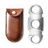 Silber Edelstahl Zigarrenabschneider, Zigarrenschneider Edelstahl Doppelklinge mit Zigarrenhalter, Cutter mit Doppelklinge, Doppelte Klinge Schere für die meisten Größe Von Zigarren