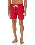 Amazon Essentials Herren Badehose, Schnell Trocknend, 18 cm, Rot, L