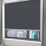 Verdunklungsrollo für Fenster 55 x 90 cm Hitzeschutz Und Sichtschutz Sonnenschutz Fensterrollo Seitenzugrollo Höhe Stufenlos Verstellbar Rollo für Fenster Und Türen, Dunkelgrau