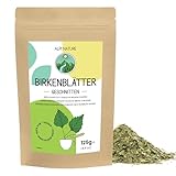 Birkenblättertee 125g von Alpi Nature, Loser Birkentee, Birkenblätter getrocknet und geschnitten zur Zubereitung von Birken Tee, Birkenblätter Tee und Kräutertee