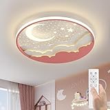 AHXIAOZN Kinderlampe LED Deckenleuchte,Kinderzimmer Dimmbar Deckenlamp Deckenleuchten,Stern Mond Deckenleuchte,Metall Acryl Kinderzimmer Lichter Innenbeleuchtung Für Babyzimmer Schlafzimmer,50W