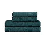 CAMRY Handtuch Set 4-teilig - 2 Badetücher 70x140 cm und 2 Handtücher 50x100 cm aus 100% Baumwolle 500 g/m² - weiche und saugstarke Tücher in Farbe Petrol