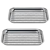GOURMEO BBQ Grillschalen 2er Set - Edelstahl Grillkorb Gemüse - Grillschale Außenbereich - Zubehör Schale für Gemüse Fisch oder Fleisch - Grillpfanne Grillblech für u.a. Gasgrill