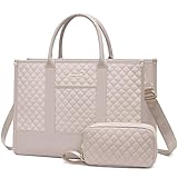 LOVEVOOK Laptoptasche Handtasche Damen 15,6 Zoll, Wasserdicht Arbeitstasche Groß Schultasche Shopper Tasche Aktentasche Lehrertasche, Leder Handbags Business Tasche für Uni Büro Arbeit
