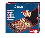 Noris 606108005 606108005-Deluxe Reisespiel Schach, Spieleklassiker, 6 bis 99 Jahren, Braun,creme