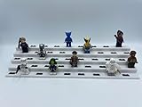 Vitrine Aufsteller Tribüne für 45 Lego® Minifiguren passend für IKEA Kallax Schrank weiß mit schwarzen Plates